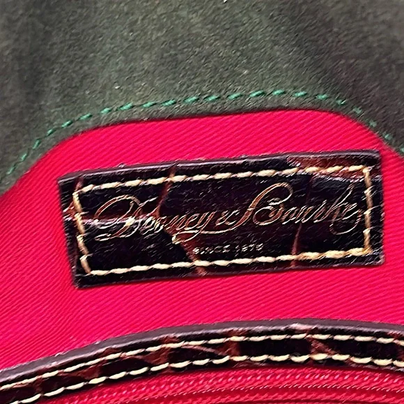 Dooney & Bourke Dark Brown Crocodile Print Leather Satchel Purse Bag 🌸🌸 - Picture 9 of 10